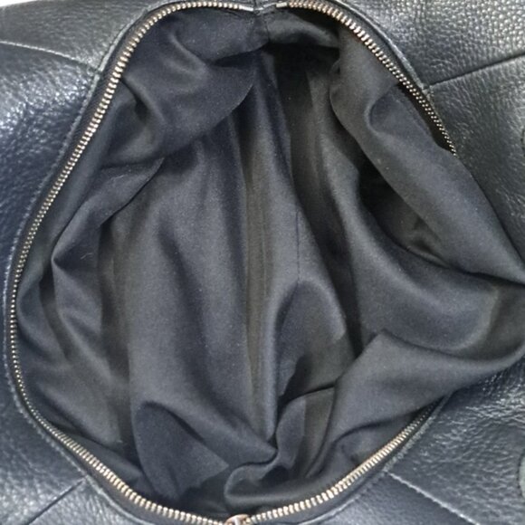 Hand Crafted Painted Black Pebble Leather Hobo Bag - Picture 14 of 17